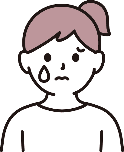 涙をこらえる女の子のイラスト